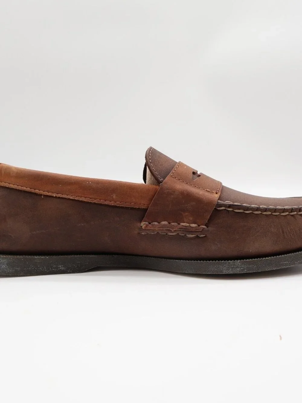 Sperry A/O Penny Loafers Mens 10.5 Brown Leather Slip On Boat Shoes